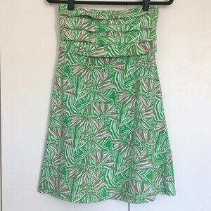 Lilly Pulitzer Tube Top Mini Dress "Petula" in Green Bean Daisy Darling Size S